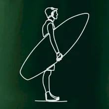 Surfař stojící jedním tahem