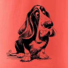 Černobílá karikatura baset