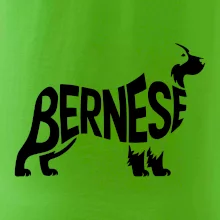 Bernese Mountain Dog nápis v těle