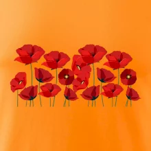 Vlčí mák v řadě