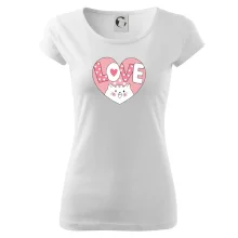 Kočka love - růžové srdce