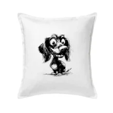 Černobílá karikatura jezevčík