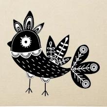 Ptáček černobílý folklór