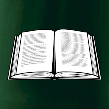 Kniha černobílá otevřená s textem