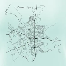 Česká Lípa - Mapa černobílá