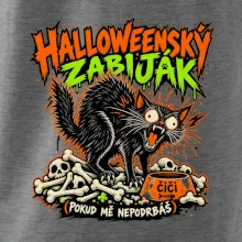 Halloweenský černý kocour čeká na podrbání