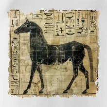 Egyptské hieroglyfy kůň