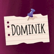 Papírek se jmenovkou - prso - vlastní jméno