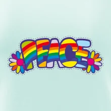 Peace nápis duhový