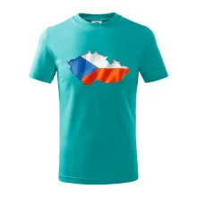 Česká vlajka v obrysu republiky