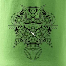 Steampunk sova černobílá