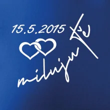 Mikina miluju tě s datumem na rukávu