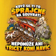 Pluh zaseknutý o balvan na souvrati
