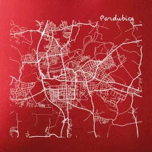 Mapy měst černobílé Pardubice