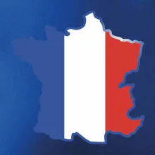 Francouzská vlajka mapa obrys