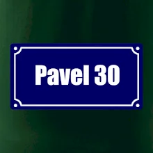 Jméno a věk - uliční cedule - modrá