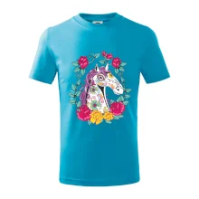 Kůň barevný s květinami