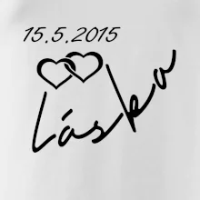 Mikina láska s datumem na rukávu