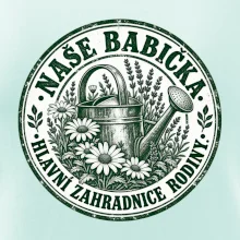 Naše babička hlavní zahradnice rodiny vintage konev