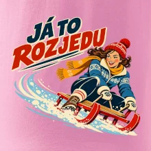 Rodinná vánoční trička - Já to rozjedu máma sáňkování