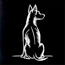 Pes kreslený zezadu