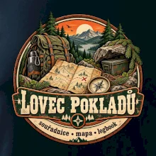 Lovec pokladů vintage horský odznak