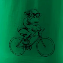 Opice s brýlemi na kole