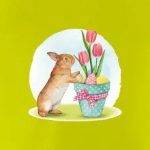 Velikonoční zajíček tulipány