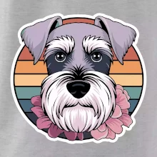 Knírač - fenka a květiny