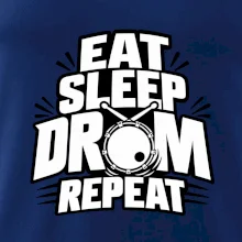 Eat sleep drum repeat - minimalistický bubenický slogan