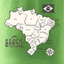 Brazílie mapa s názvy regionů
