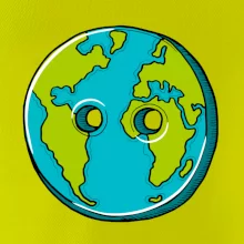 Planeta země knoflík (Pecka design)