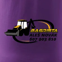 Bagrista v kruhu - vlastní nápis