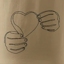 Ruka držící srdce  jedním tahem