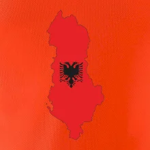 Albánie mapa a znak