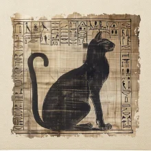 Egyptské hieroglyfy kočka