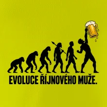 Evoluce říjnového muže s velkým půllitrem piva