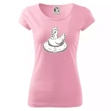 Kuře sedící na bitcoinovém hnízdě