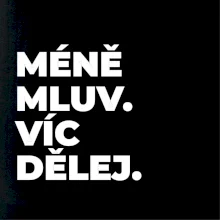 MÉNĚ MLUV. VÍC DĚLEJ.