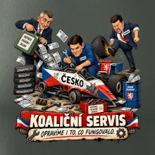 Macinka opravuje závodní auto ČESKO