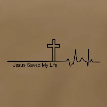Jesus Saved My Life kříž ekg Jesus Saved My Life kříž ekg