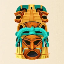 Mayové maska s pyramidou