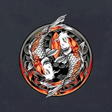 Yin & Yang Koi kapr - oranžový Yin & Yang Koi kapr - oranžový