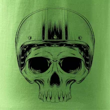 Motorkář lebka s kulatou hlavou