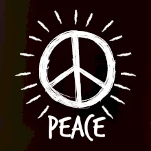 Peace symbol černobílý