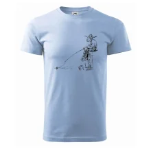 Kreslený rybář na pařezu