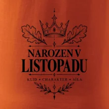 Narozen v listopadu koruna a dubové listy
