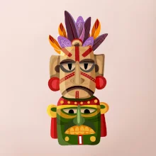 Mayové maska s peřím