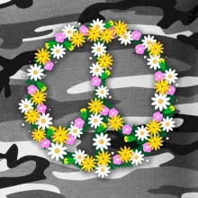 Peace symbol kopretiny