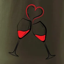 Víno je láska jednoduchý nákres